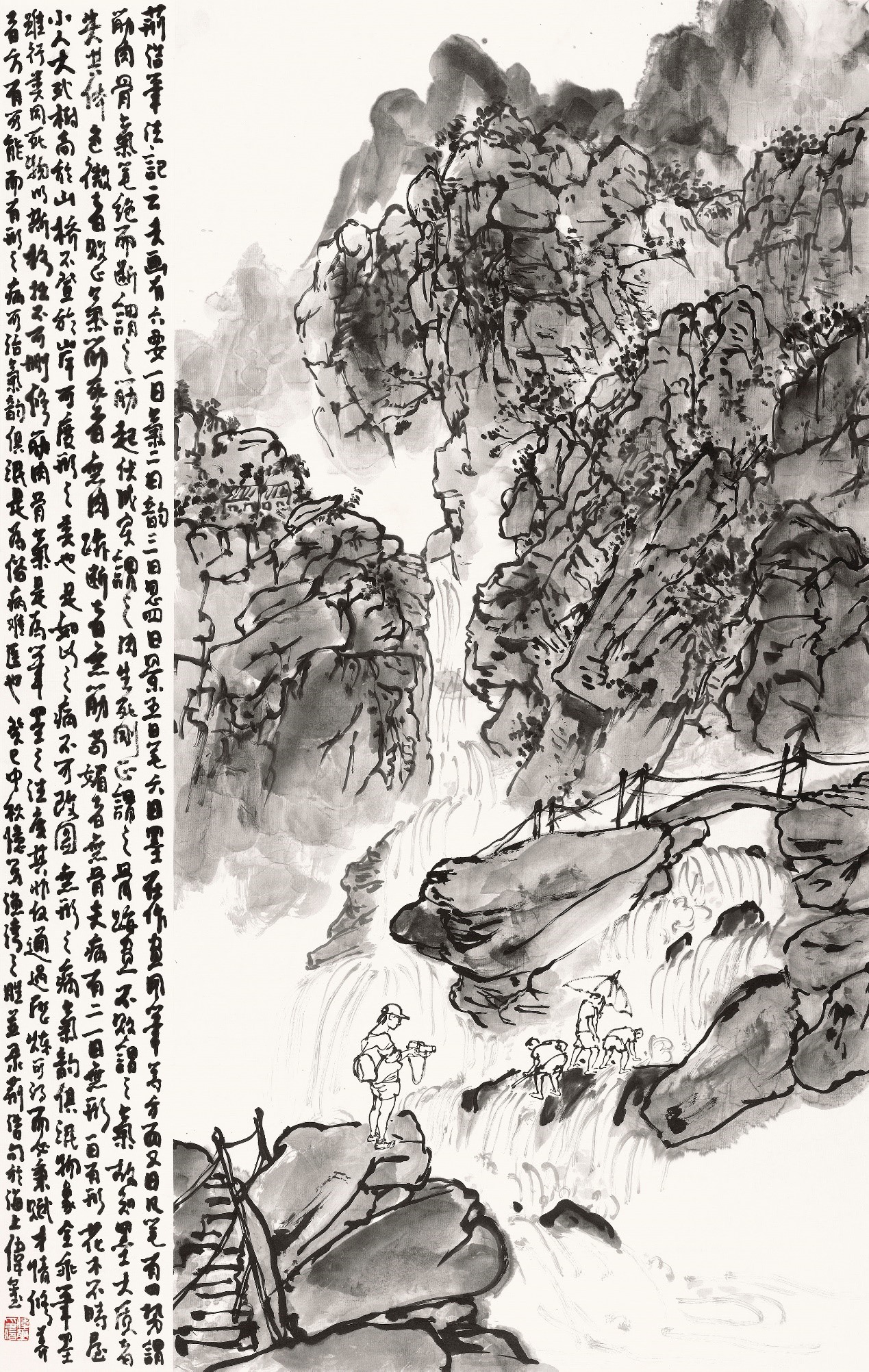 <h2>瀛洲记胜</h2><p>作者：顾伟玺</p><p>创作年代：2013年</p><p>规格：139cm×87cm</p><p>品类：中国画</p>